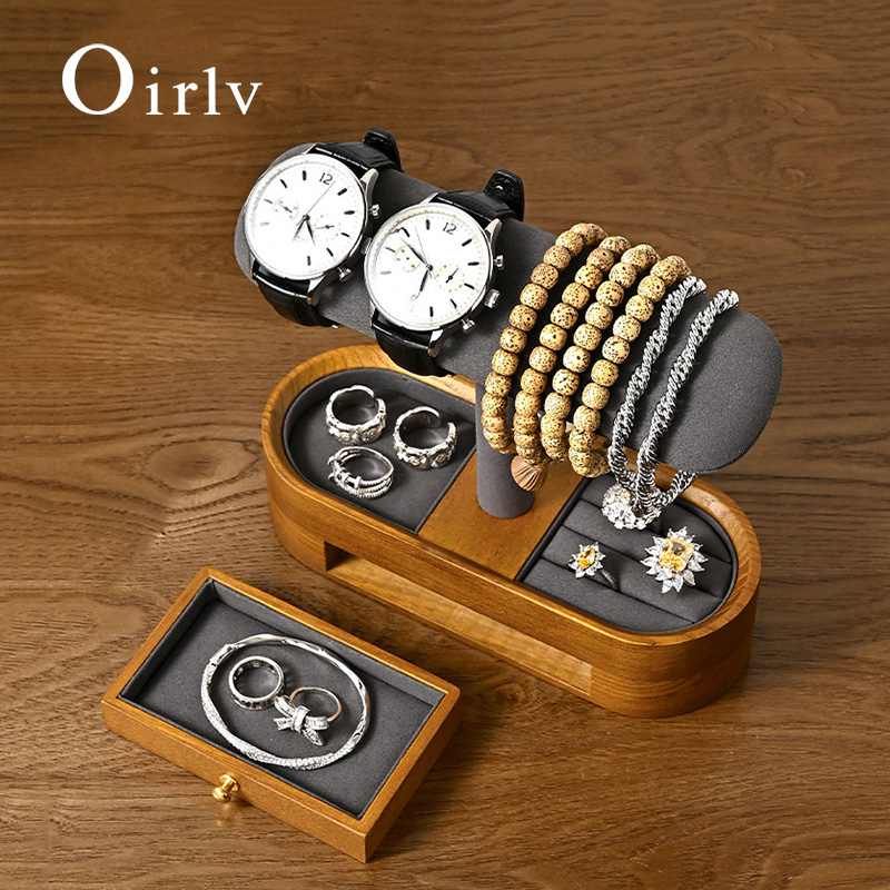 Jewelry Box Organizer Watches - Oirlv-estante organizador de relojes de madera