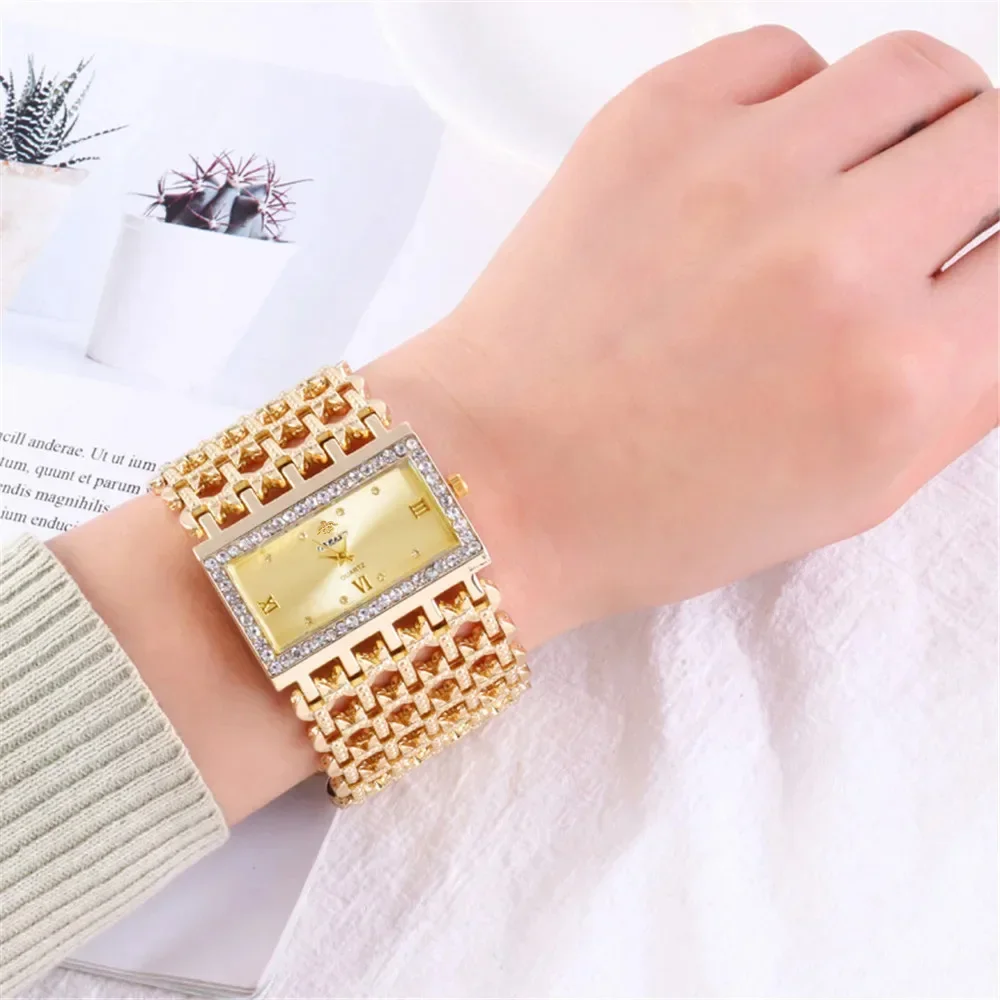 Jewelry Diamond Watches - Reloj de Cuarzo Cuadrado de Lujo