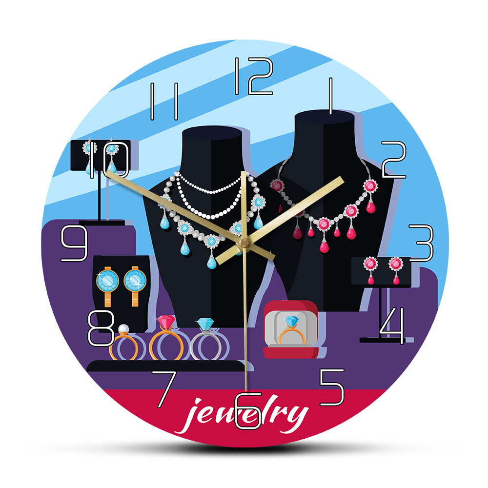 Jewelry Stores With Watches - Reloj de pared diseñado con escaparate
