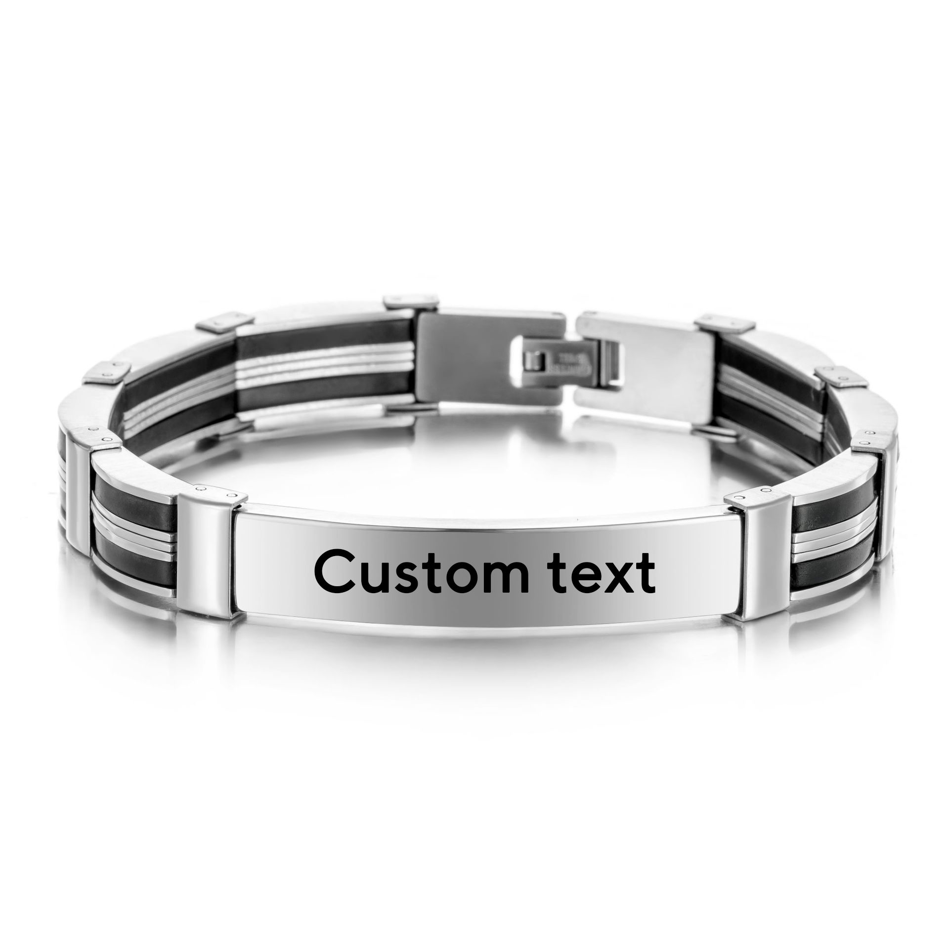 Jewelry Clasp Watches - Pulsera de acero inoxidable con texto