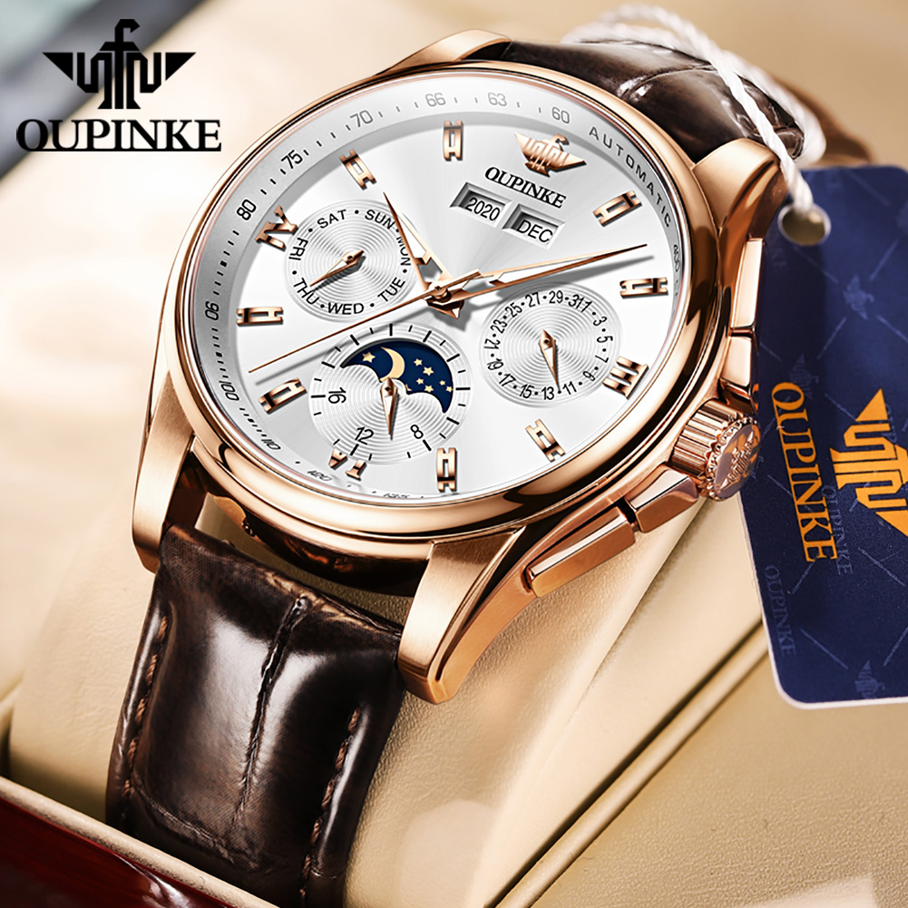 Mens Mechanical Watch - OUPINKE, relojes para hombre, tendencia informal,