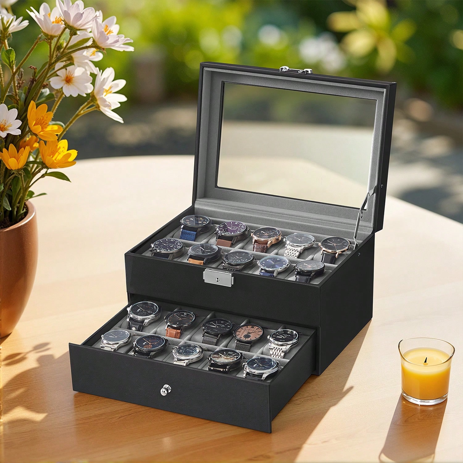 Caja para Relojes de 20 Ranura - Watches Jewelry Holder reseña y precio