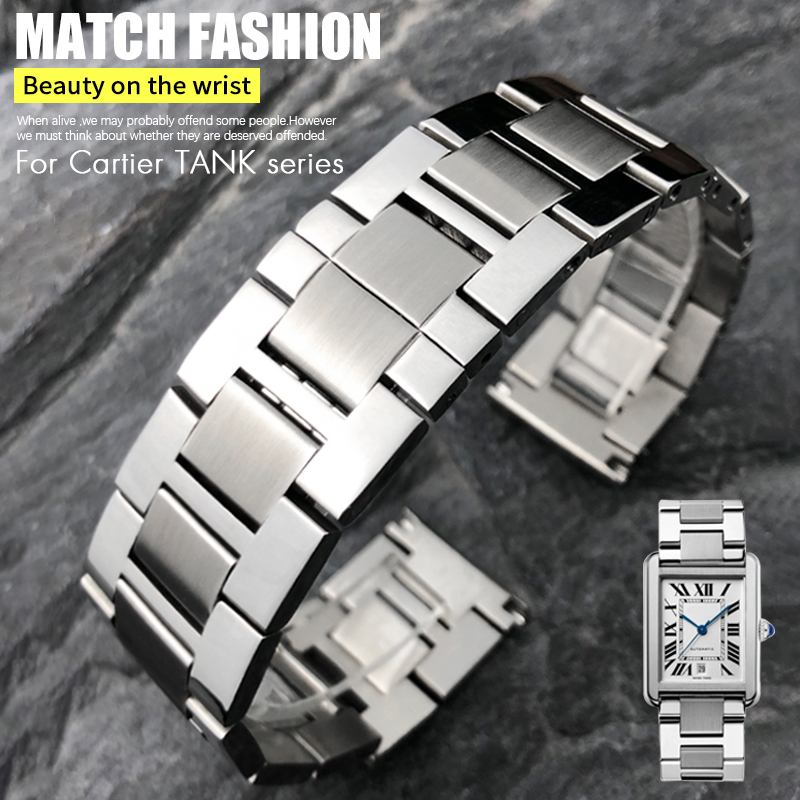 Correa de reloj fina de acero  - Cartier Watch Tank reseña y precio