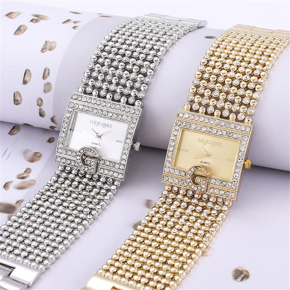 Relojes de oro cuadrados simpl - Jewelry Diamond Watches reseña y precio