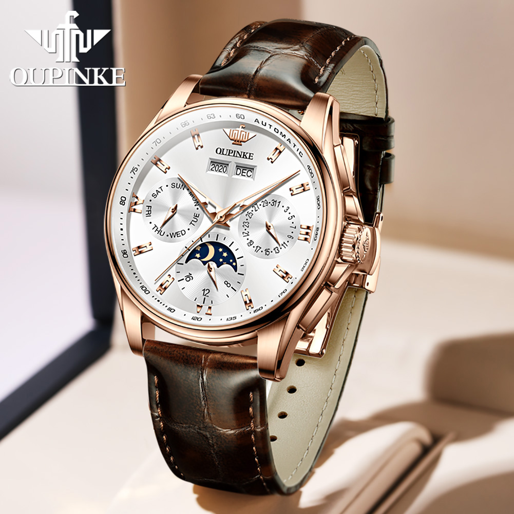 OUPINKE, relojes para hombre,  - Mens Mechanical Watch reseña y precio