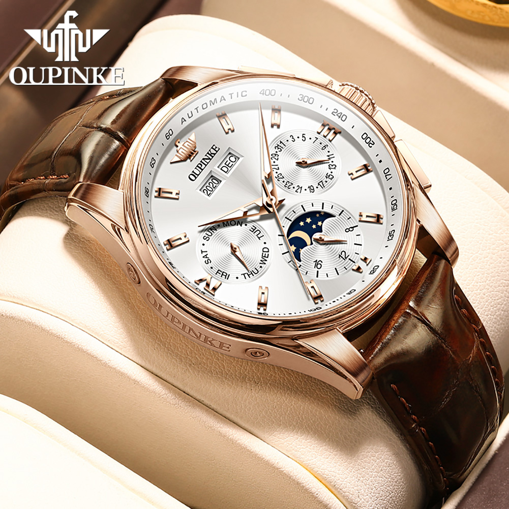 OUPINKE, relojes para hombre,  - Mens Mechanical Watch reseña y precio
