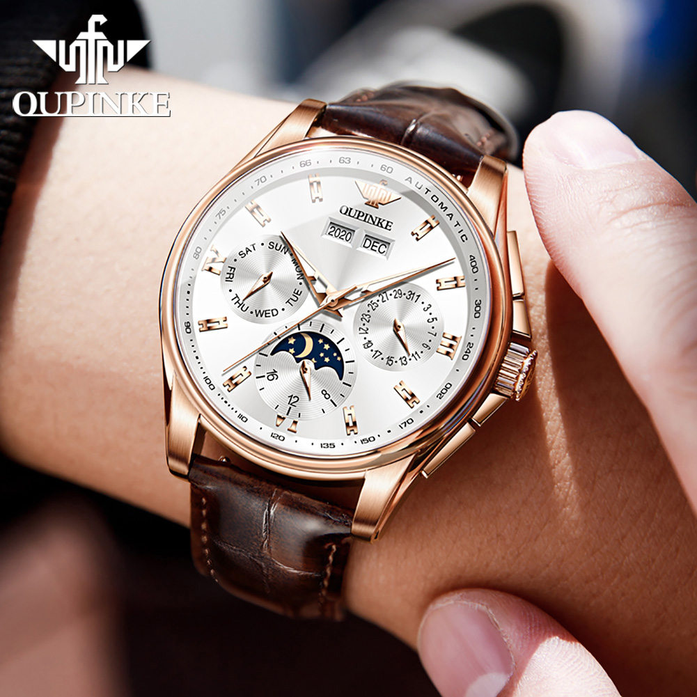 OUPINKE, relojes para hombre,  - Mens Mechanical Watch reseña y precio