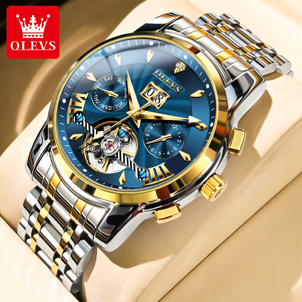 OLEVS relojes para hombre, mod - Mens Mechanical Watch reseña y precio