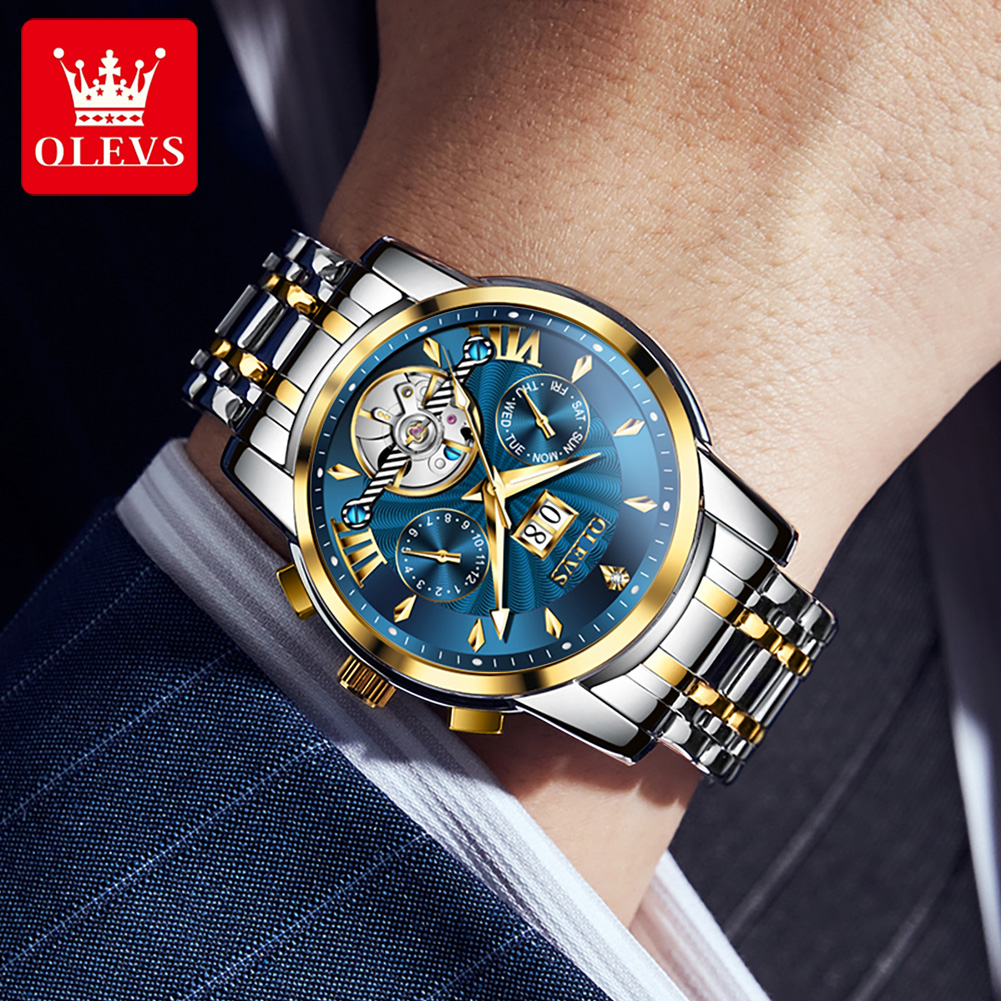 OLEVS relojes para hombre, mod - Mens Mechanical Watch reseña y precio