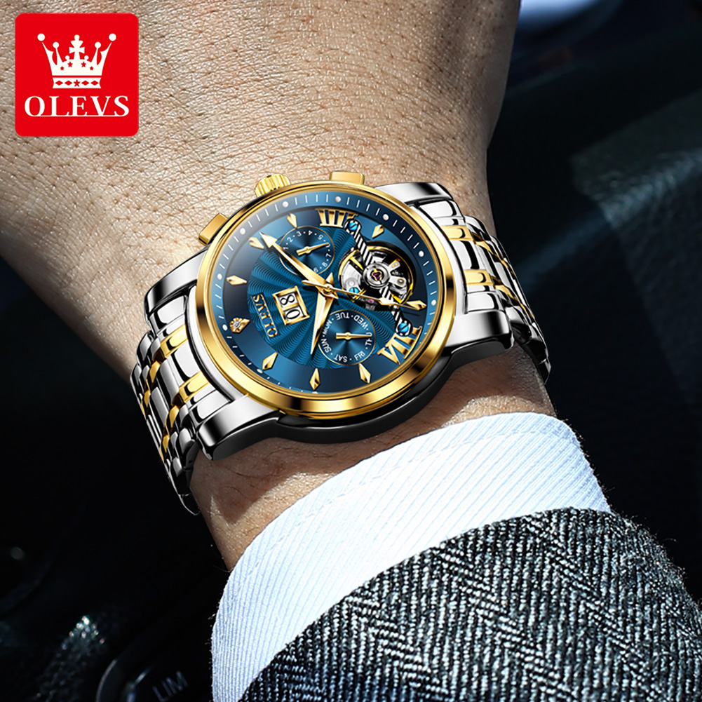 OLEVS relojes para hombre, mod - Mens Mechanical Watch reseña y precio