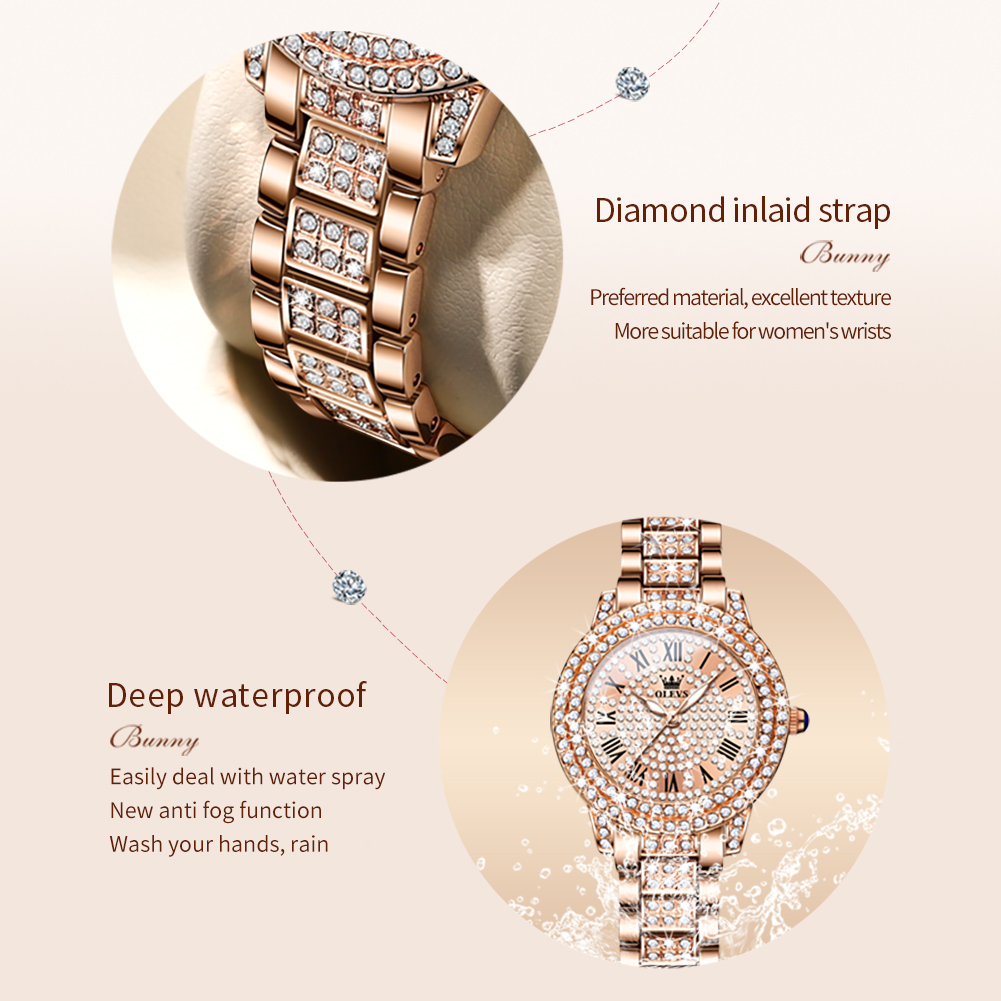 OLEVS 9943 reloj de cuarzo Ori - Jewelry Diamond Watches reseña y precio